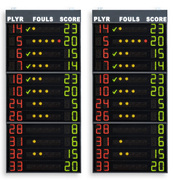 Panneaux d'affichage lectroniques latraux 2x12 joueurs (n joueur +fautes +points) / tableaux lectroniques approuv par la FIBA